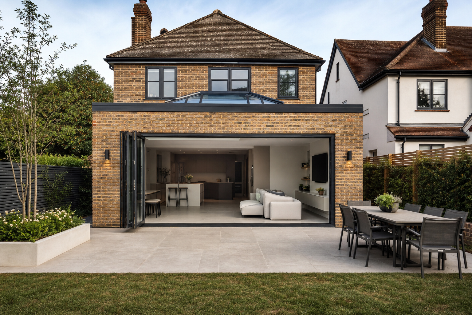 Beautifully completed Surrey home extension with open-plan living space